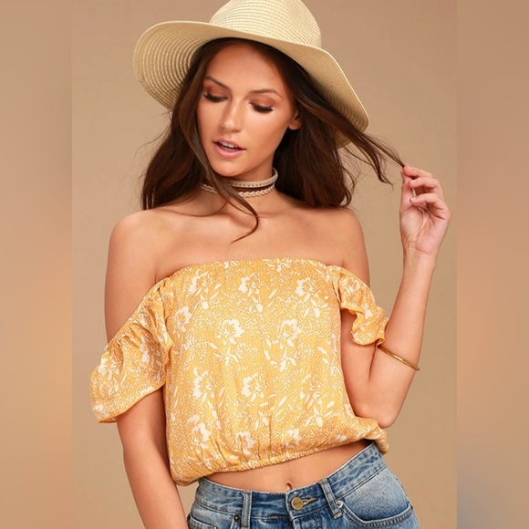 Amuse Society Floral Print Off-the-Shoulder Top Size XS - Picture 4 of 4